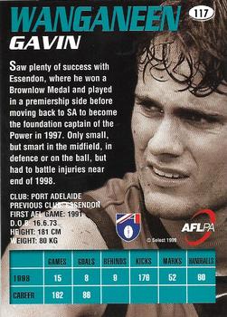 1999 Select AFL Premiere #117 Gavin Wanganeen Back